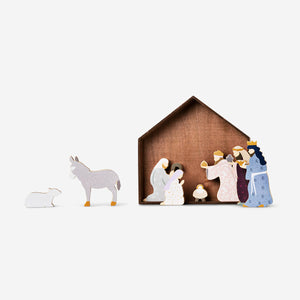 NATIVITY SET WOOD 9 PCS