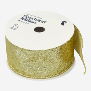 RIBBON GLITTER GOLD 4CMX3M