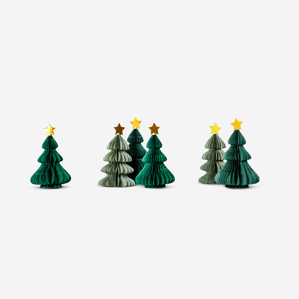 FOLD OUT TABLE DECORATION CHRISTMAS TREE 6 PCS