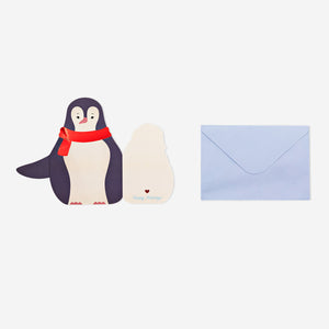 CARD W ENVELOPE FOLD OUT PENGUINS