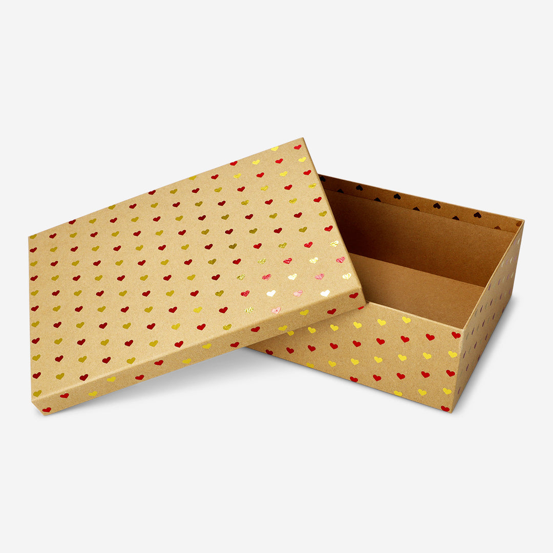 GIFT BOX CRAFT RED HEART FOIL LARGE 28 X 20 X 8,7CM