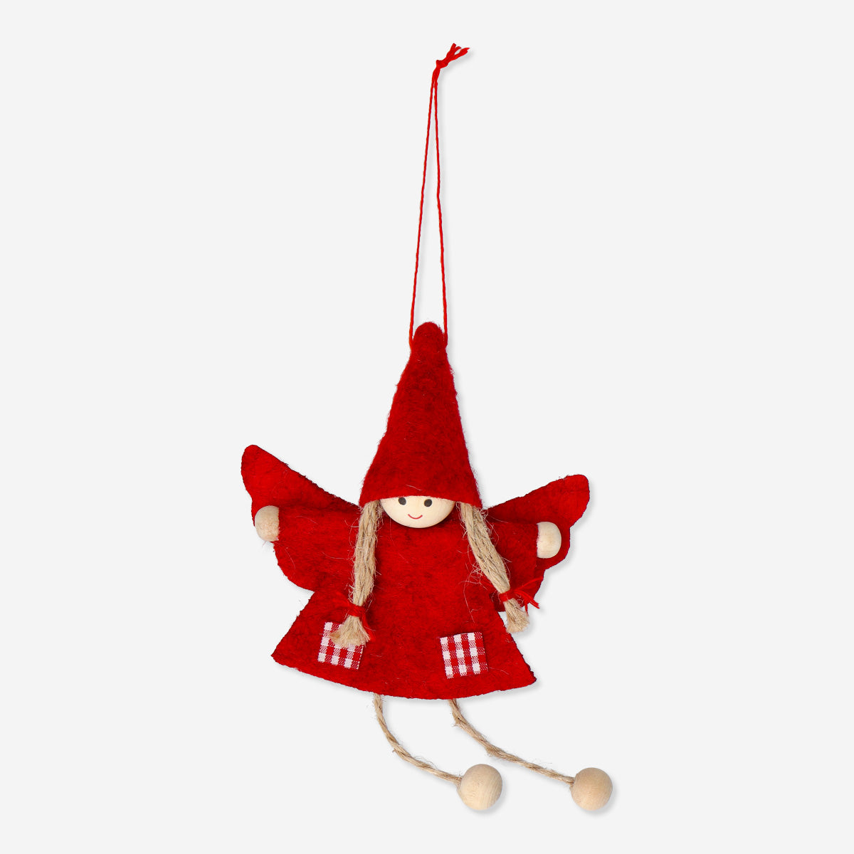 ORNAMENT ELFS W DRESS AND HAT RED AND GREY 2 MIX