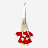 ORNAMENTS ELFS IN DRESS RED AND GREY 4 MIX