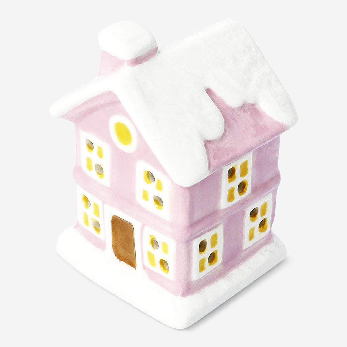 LED CHRISTMAS HOUSE CERAMIC SMALL PINK