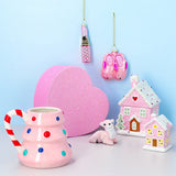 LED CHRISTMAS HOUSE CERAMIC SMALL PINK