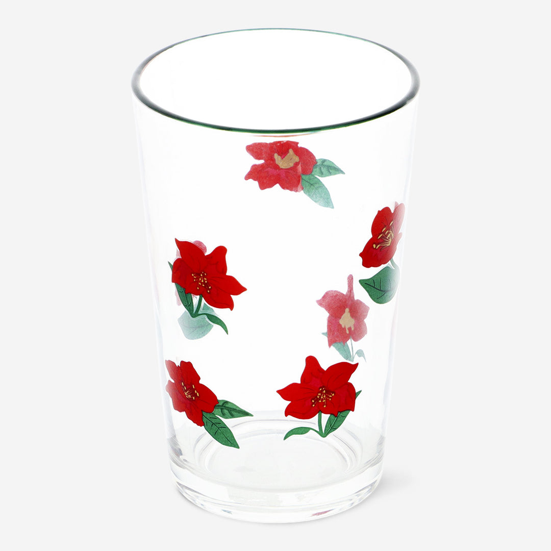 DRINKING GLASS 220ML XMAS FLOWER