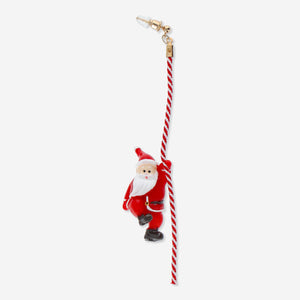 EARRING THROUGH-EAR SANTA ON ROPE DANGLING 1PC