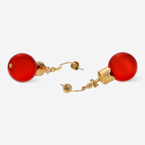 EARRINGS RED CHRISTMAS BAUBLES SMALL