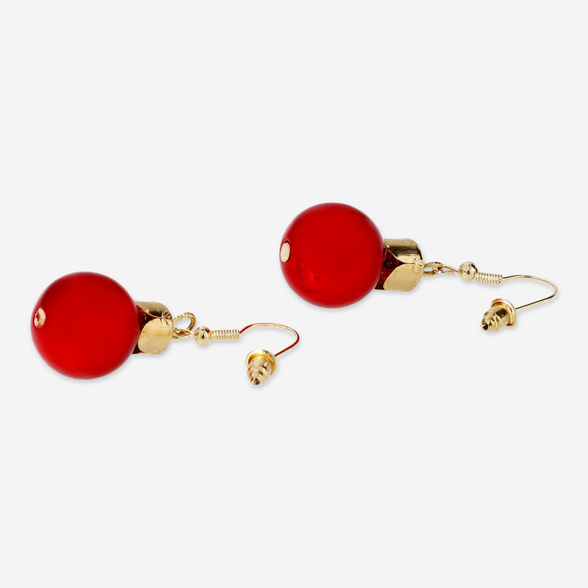 EARRINGS RED CHRISTMAS BAUBLES SMALL