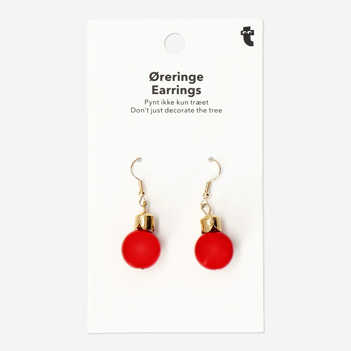 EARRINGS RED CHRISTMAS BAUBLES SMALL