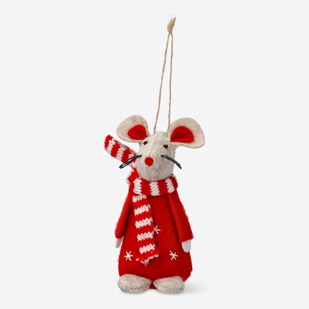 MOUSE W SCARF 12 CM RED