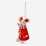 MOUSE W SCARF 12 CM RED