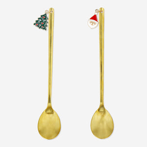 SPOON SET 2PCS XMAS DESIGN GOLD