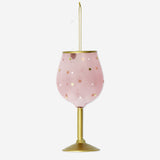 BAUBLE WINEGLASS PINK GLASS