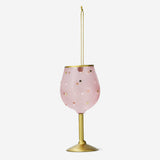 BAUBLE WINEGLASS PINK GLASS