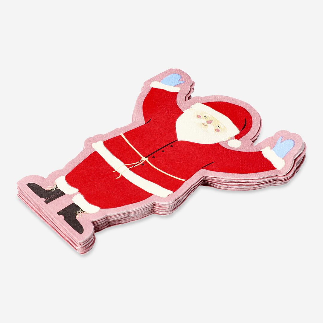 NAPKIN SHAPED SANTA 16 PCS