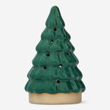 CHRISTMAS TREE CERAMIC W. LED INSIDE GREEN