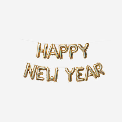 BALLOON FOIL GARLAND HAPPY NEW YEAR 36,5 CM