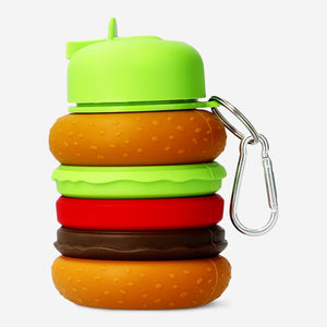 DRINKING BOTTLE BURGER SHAPE FOLDABLE SILICONE