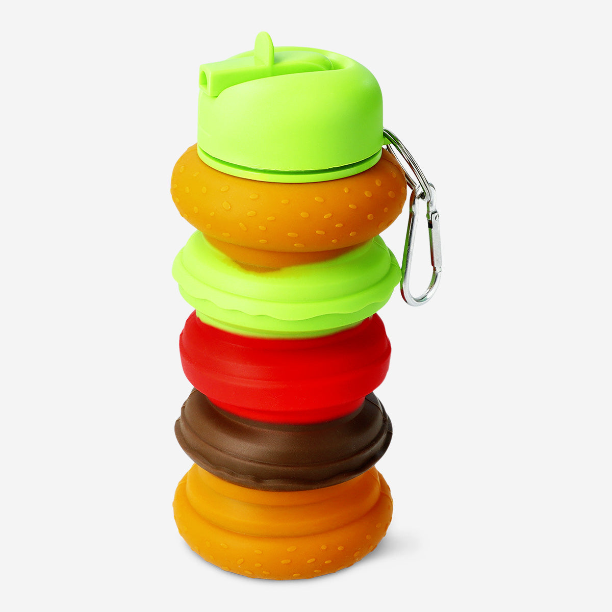 DRINKING BOTTLE BURGER SHAPE FOLDABLE SILICONE