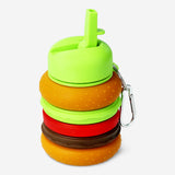 DRINKING BOTTLE BURGER SHAPE FOLDABLE SILICONE