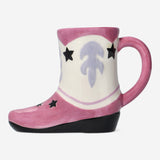 MUG W HANDLE SHAPED COWBOY BOOT PINK COMBO