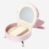 JEWELRY BOX VELVET HEART STOOL W. HEART CUSHIONS LIGHT PINK