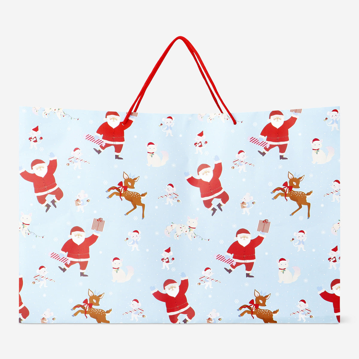 BAG SHOP BIG BLUE WITH KIDS CHRISTMAS PRINT 30 X 45 CM