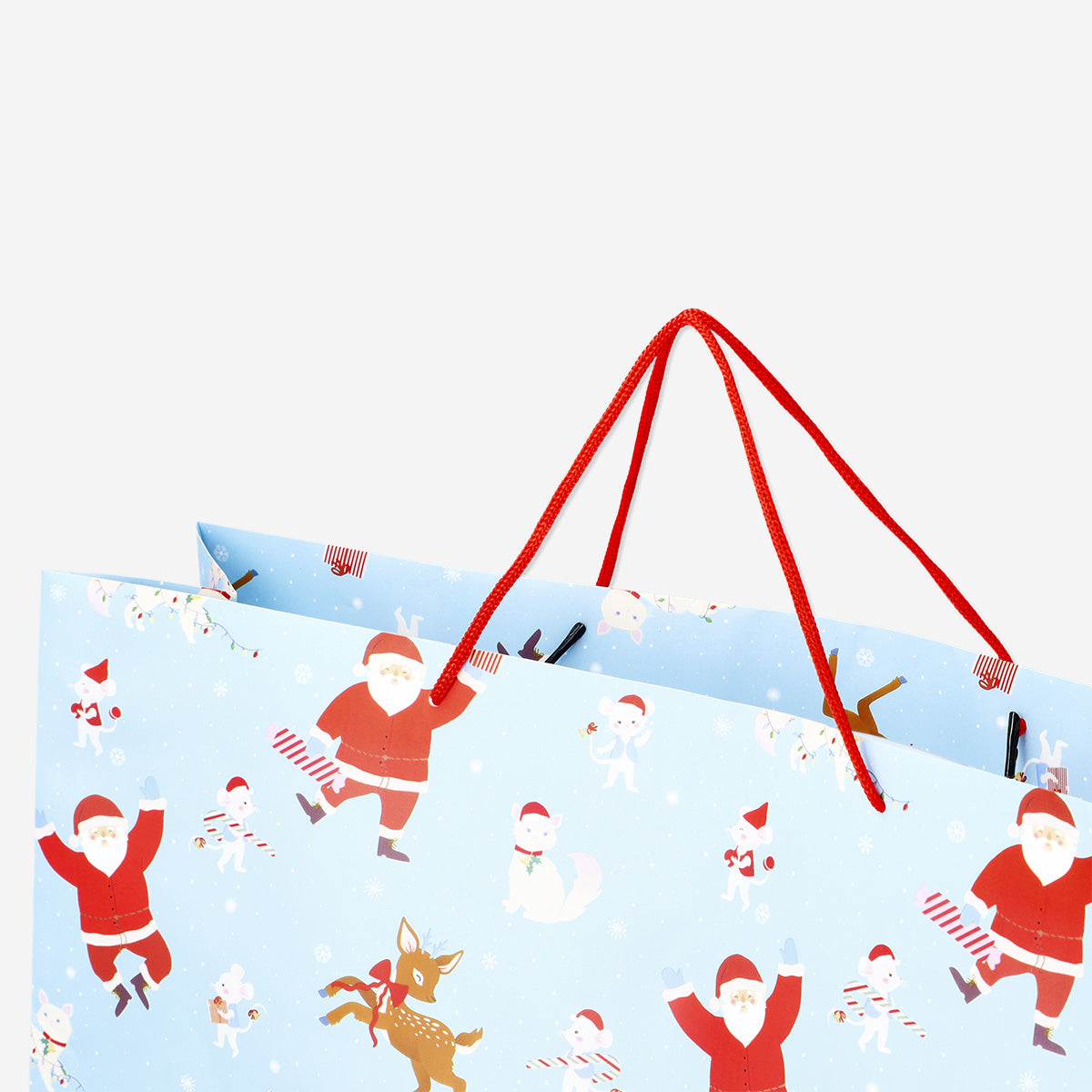 BAG SHOP BIG BLUE WITH KIDS CHRISTMAS PRINT 30 X 45 CM