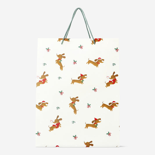 BAG SHOP DOG PATTERN 33 x 25 x 11 CM