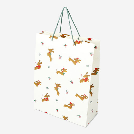 BAG SHOP DOG PATTERN 33 x 25 x 11 CM