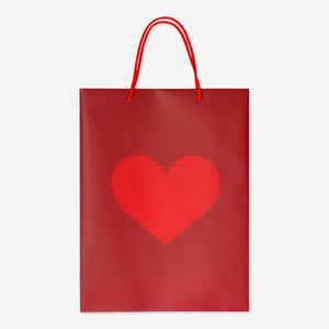 BAG SHOP RED W HEART 33 x 25 x 11 CM