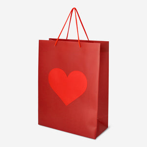 BAG SHOP RED W HEART 33 x 25 x 11 CM