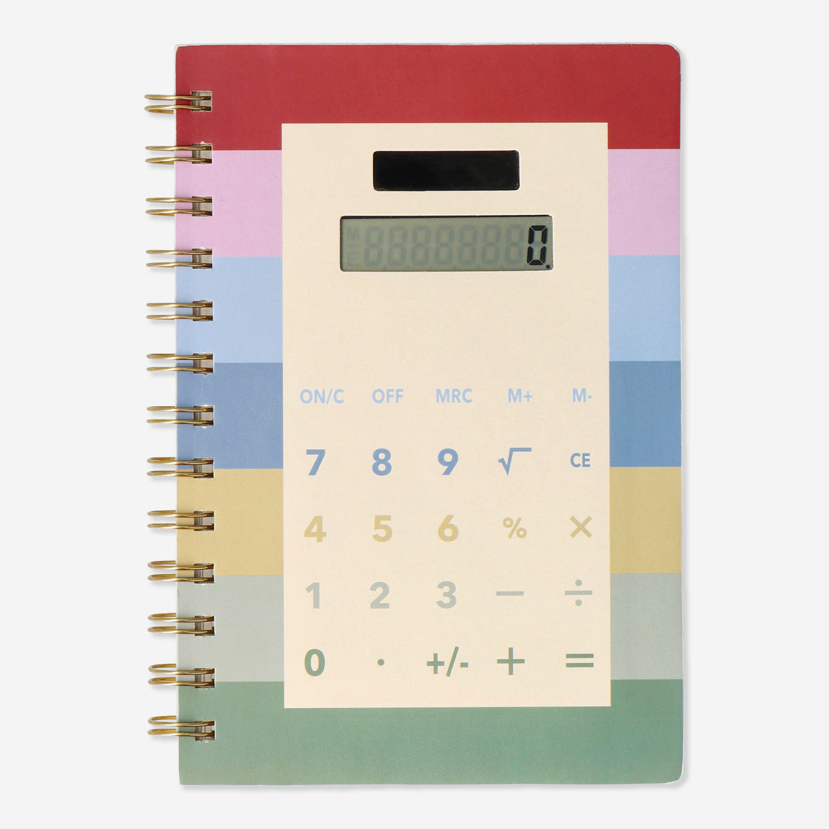 NOTEBOOK WITH CALCULATOR STRIPE LINED