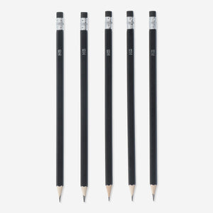 PENCILS W. ERASER BLACK HB 5PCS