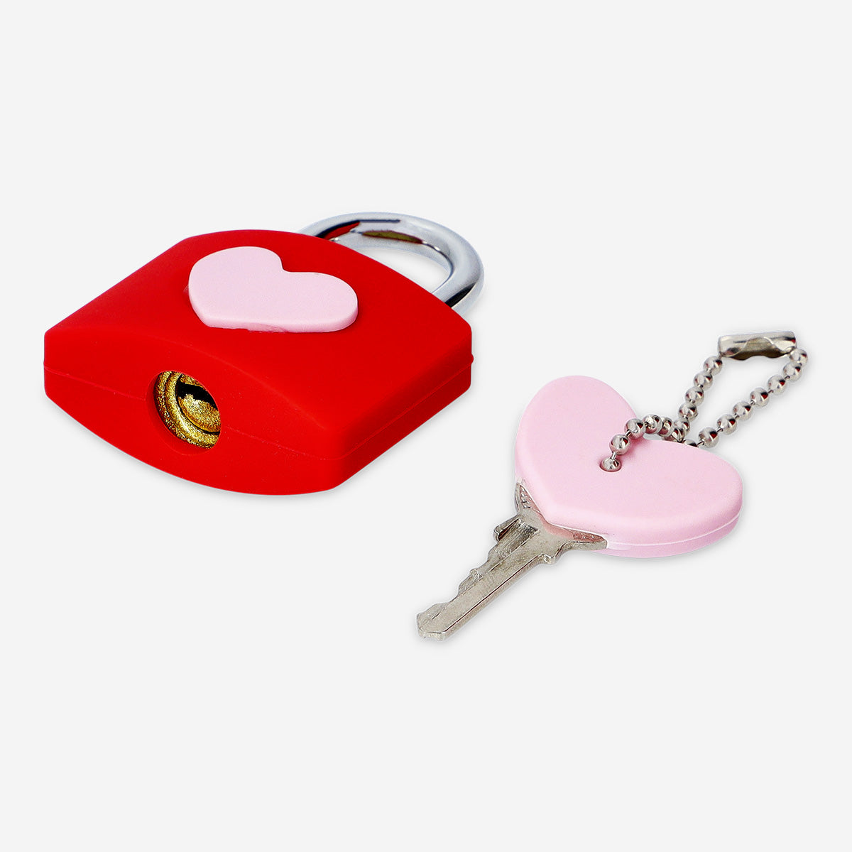 PADLOCK HEART SILICONE PINK