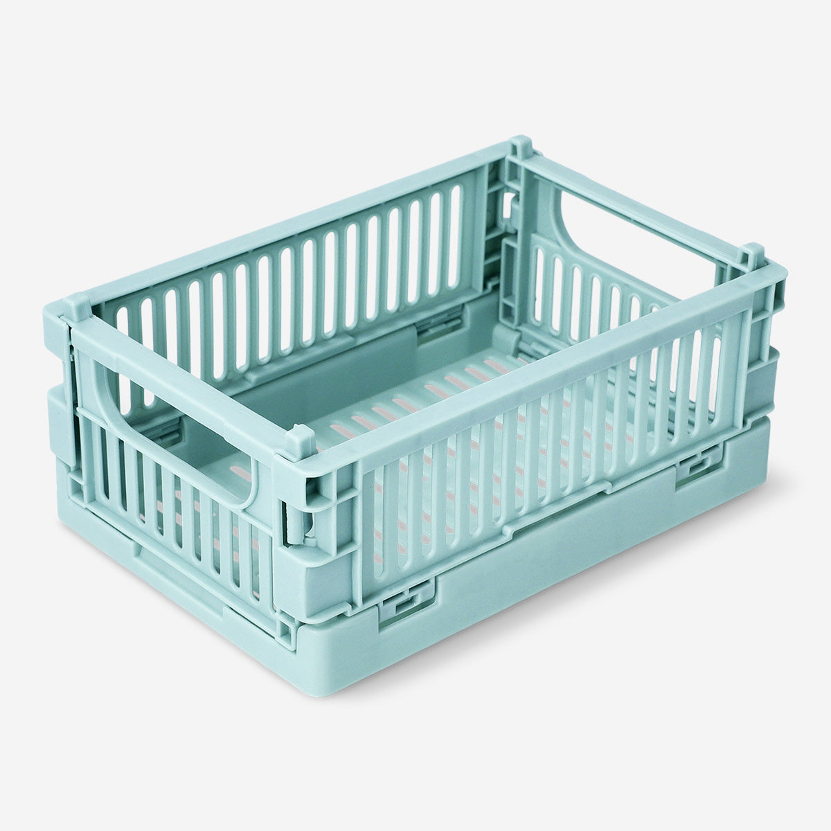 BOX FOLDABLE RECYCLED PP 15X10X5,5 CM MINT GREEN