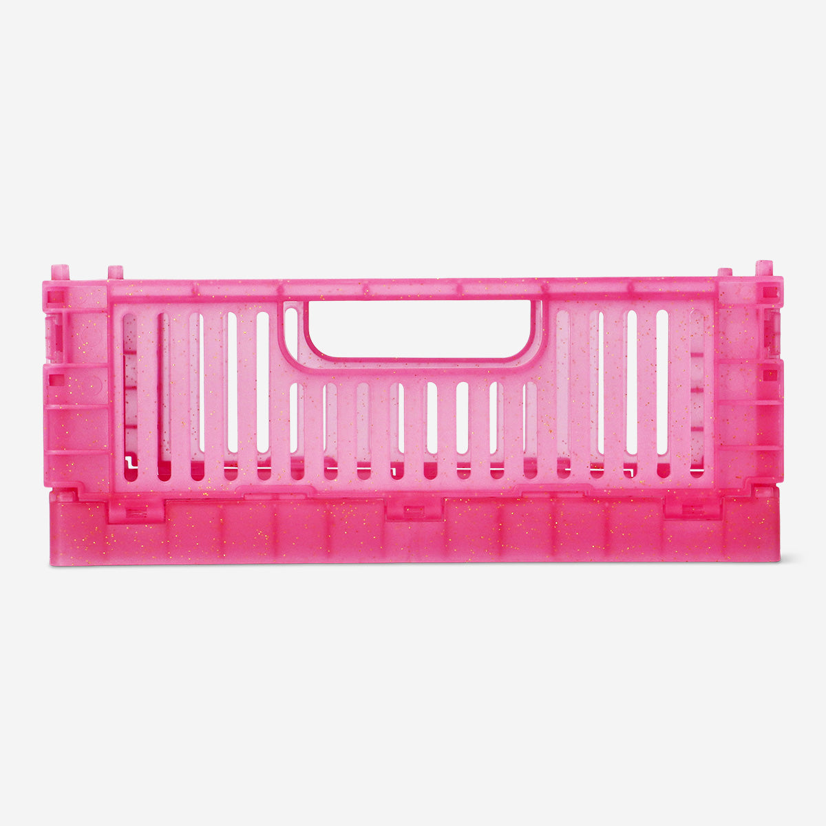 BOX FOLDABLE RECYCLED PP 22X14X8,5 CM TRANSPARENT PINK