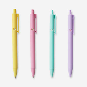 PEN BALLPOINT WITH HEART CUTOUT 4 PCS