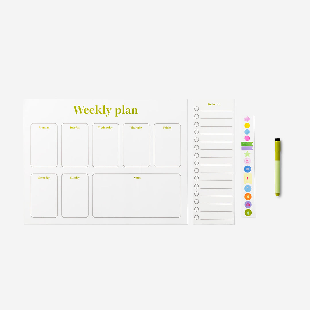 PLANNER STATIC WHITEBOARD INCL MARKER EN