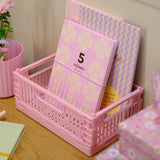 BOX FOLDABLE RECYCLED PP 22X14X8,5 CM PINK