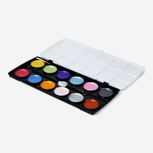 WATERCOLOURS METALLIC 12 COLORS INCL BRUSH