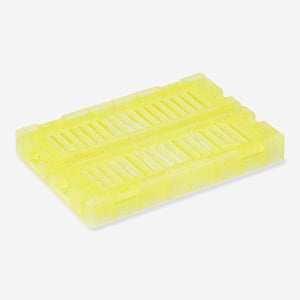 BOX FOLDABLE RECYCLED PP 15X10X5,5 CM TRANSPARANT YELLOW