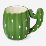 MUG WITH HANDLE CACTUS SHAPE GREEN