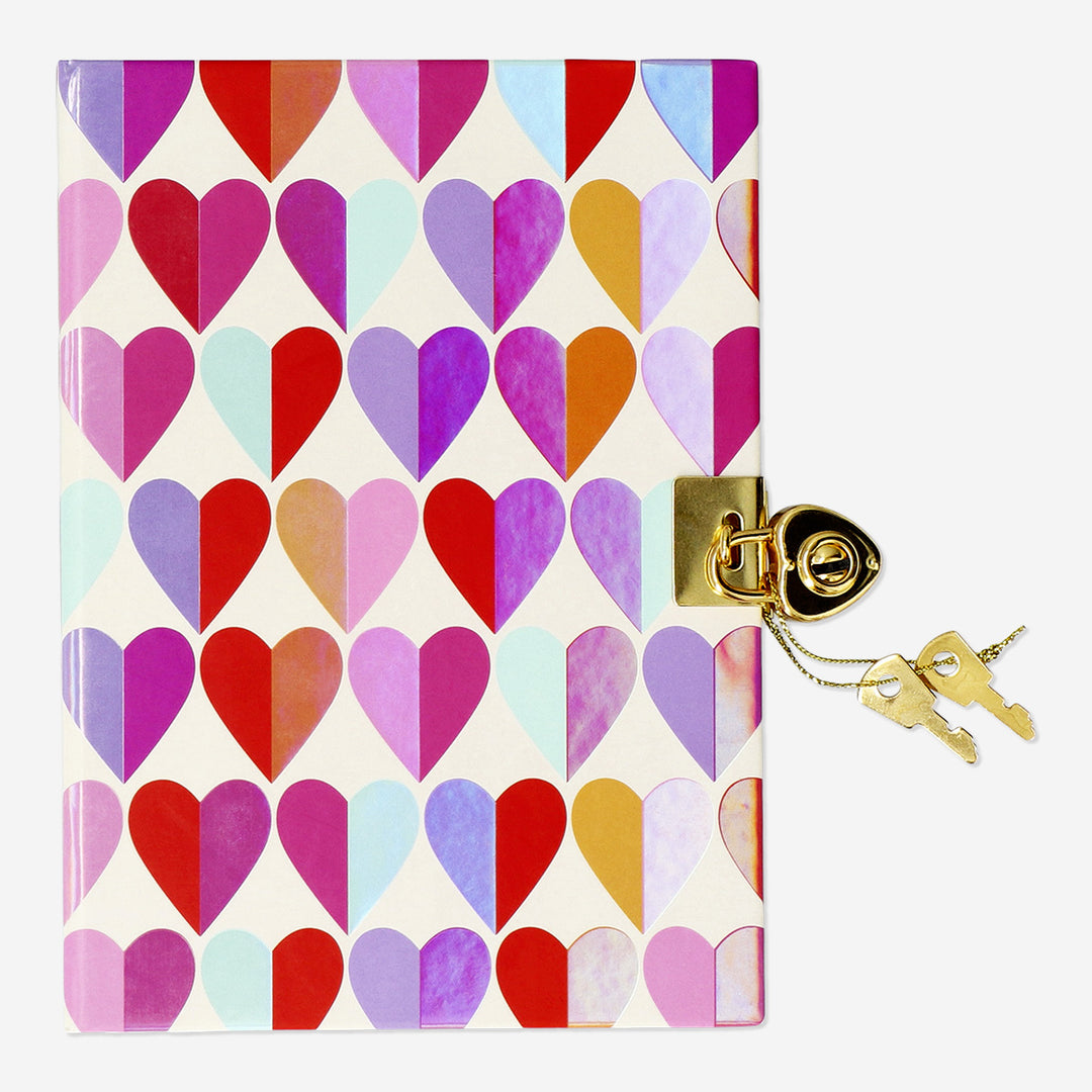 NOTEBOOK W. LOCK SPLIT HEART