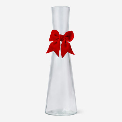 VASE GLASS WITH BOW H. 22 CM