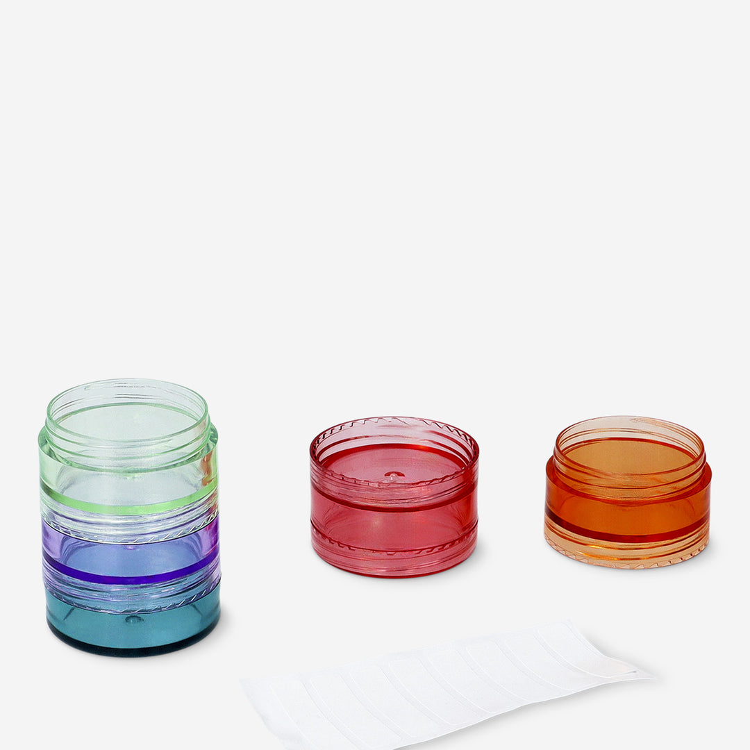 JARS FOR TRAVEL 10G 5PCS STACKABLE W LABEL STICKERS