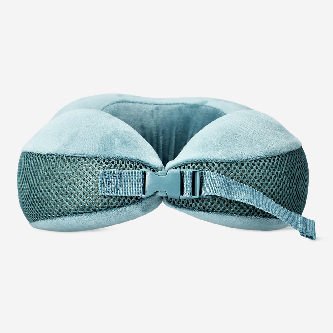 NECKPILLOW TRAVEL MEMORY FOAM W STRAP CLASP