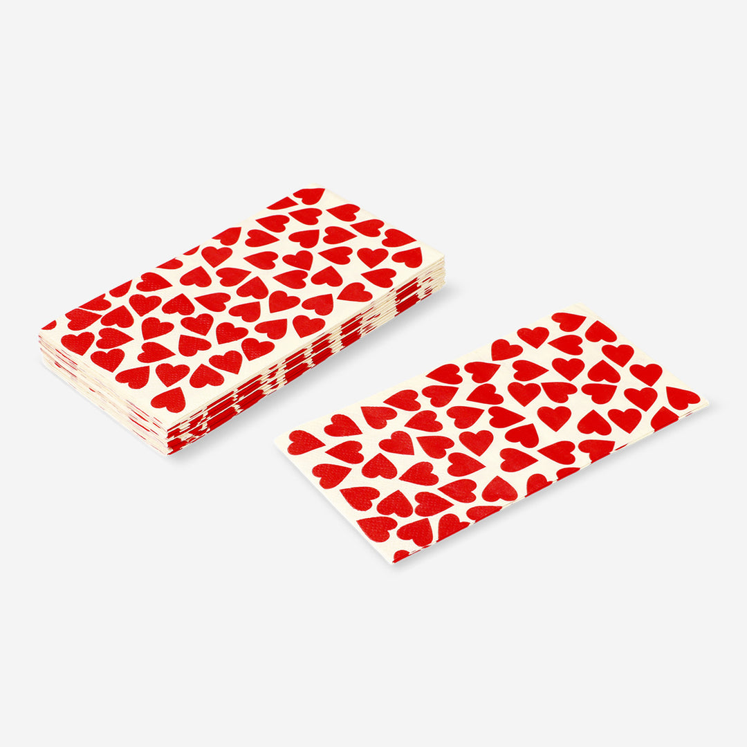 NAPKINS HEARTS AOP 16 PCS 33X33