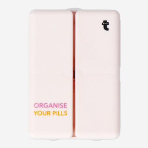 PILL ORGANISER BOOK FOLDABLE W 7 COMPARTMENTS+STICKERS